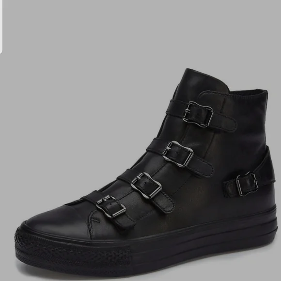 - ❤️Ash authentic women's leather black sneakers rare!!!NWT with black har… - Picture 4 of 12